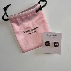 Kate Spade Glitter Stud Earrings – NWT + Gift Pouch