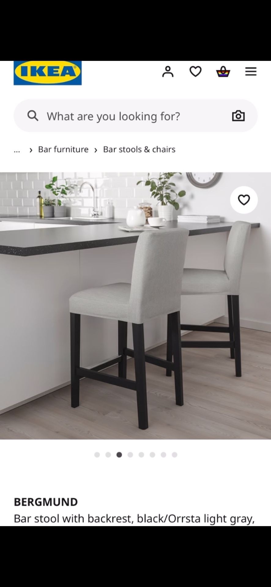 IKEA Bergmund bar stool with backrest (set of 2)