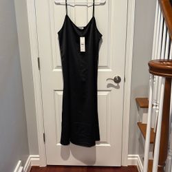 Calvin Klein NEW Ladies Black Satin Dress XL