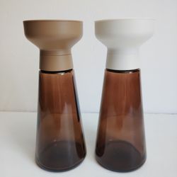 IKEA Halvtom Salt & Pepper Mills 10 oz. Brown Glass ~ Set of Two