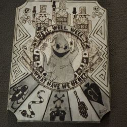 Nightmare Before Christmas Wood Burn Piece