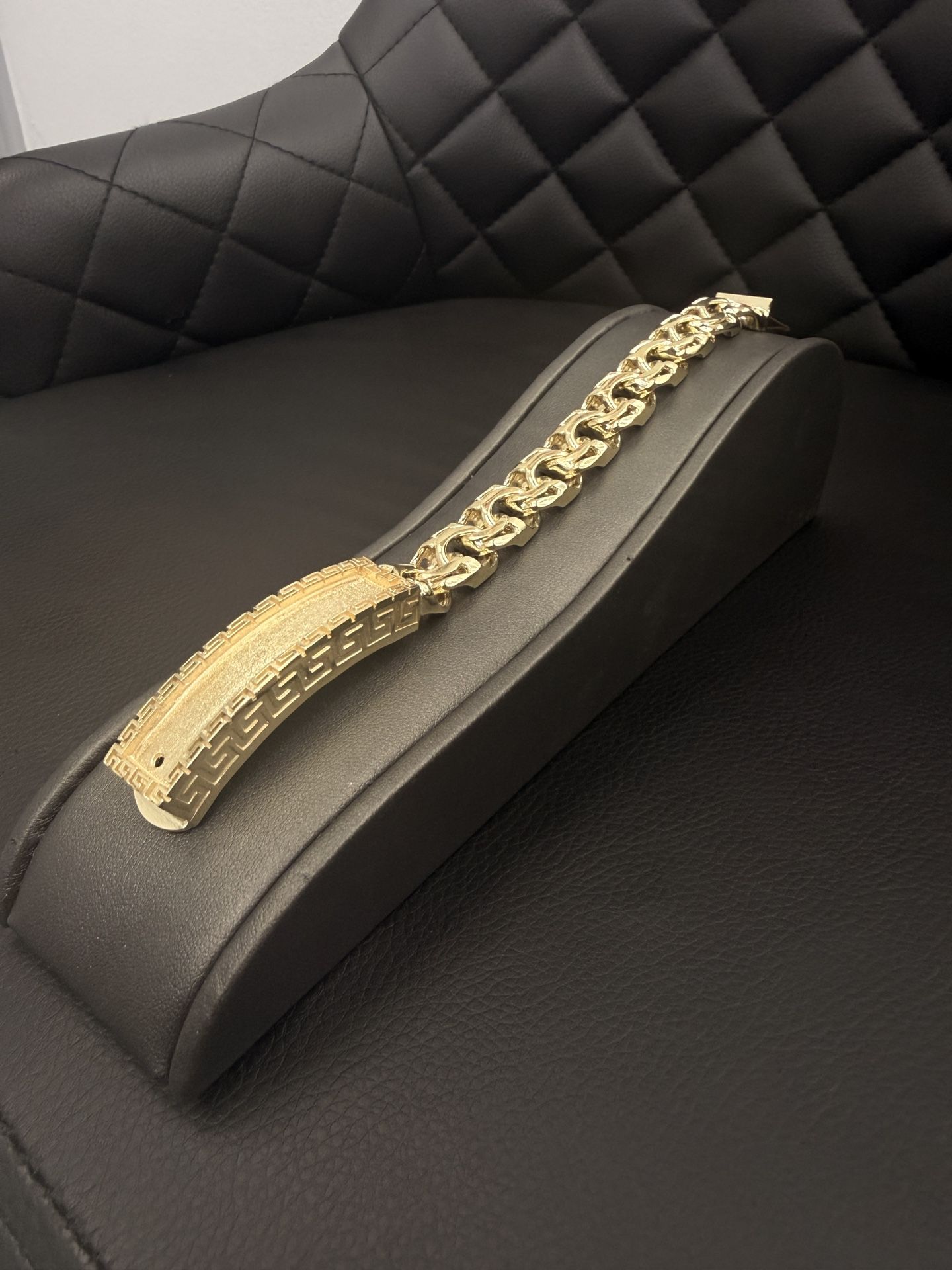 LIMITED TIME OFFER :10k Gold Chino Bracelet with Versace border