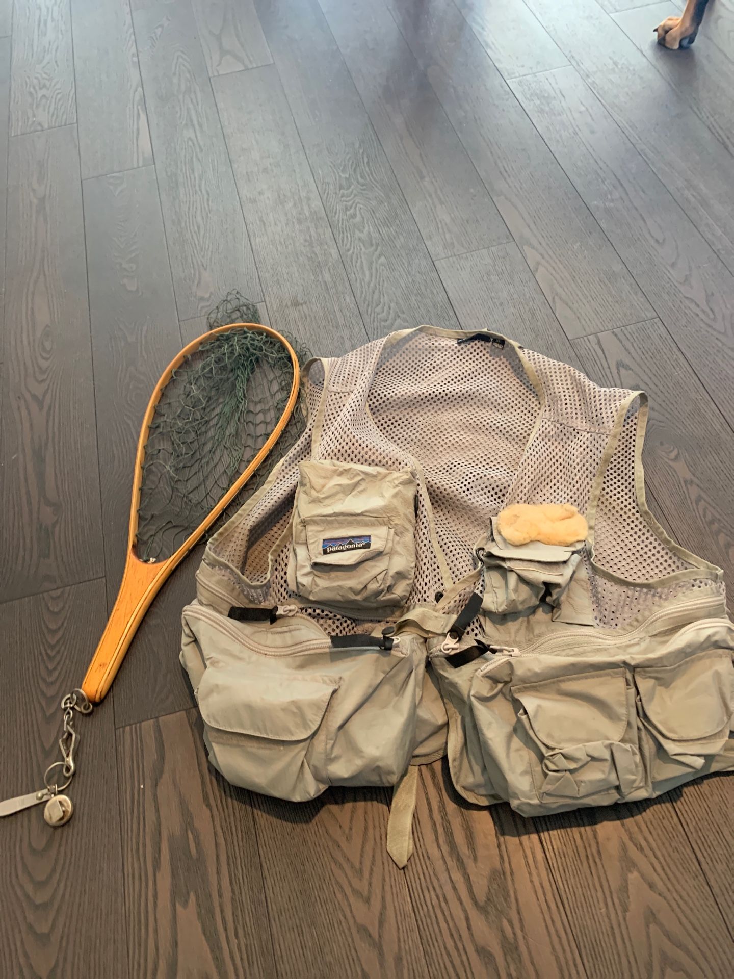 Patagonia fishing vest, flies, reel and more!