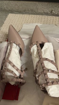 Valentino Rockstud Pointed-Toe Flats