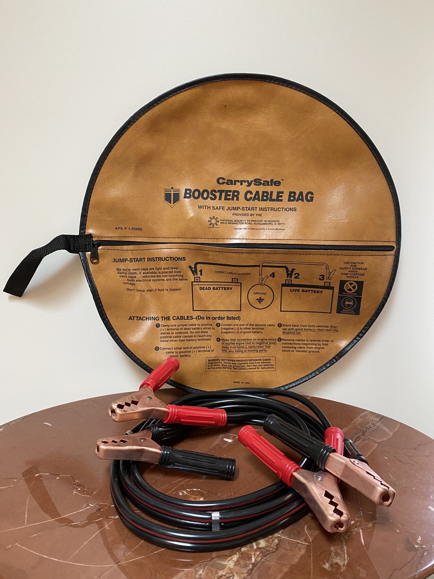Vintage Like NEW 1984 CarrySafe Battery Booster Cables & Bag Made In USA