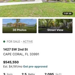 **HOUSE FOR SALE ** **  1427 SW 2nd St, Cape Coral