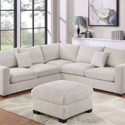 4-Piece Sectional Set LAF Loveseat + RAF Loveseat + Corner Wedge + Cocktail Ottoman