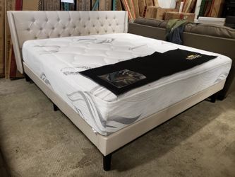New king size bed frame with mattress tax included