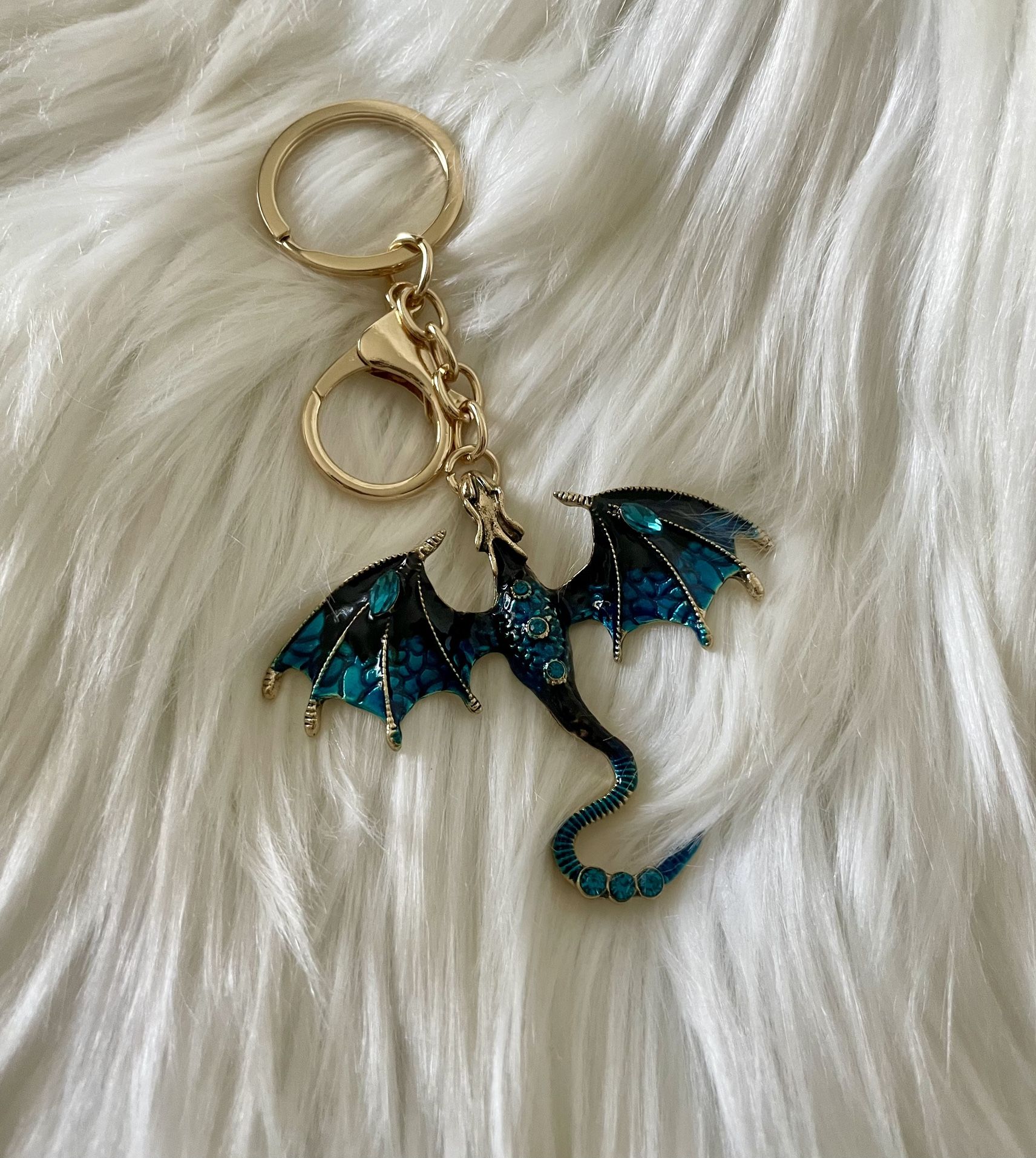 Brand New Dragon Game of Thrones Blue Keychain