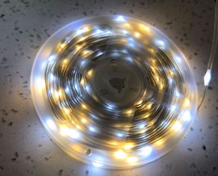 33 Feet Copper Wire 100 LED Bulbs MONOCHROME warm Ligth Mixed With White Light With 8 Modes Remote Control Christmas