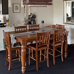Tall Dining Room Table Set With 6 Chairs