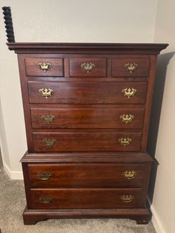 Beautiful Mahogany Chippendale-Style Highboy Dresser – $850