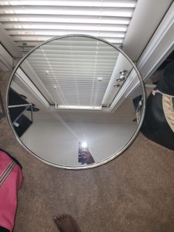 🪞 Mirrored-Top Accent Table  Silver Scrollwork Base
