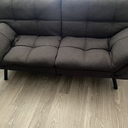 Grey Sofa Couch/ Foldable Bed