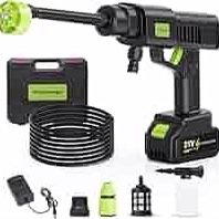 Cordless Pressure Washer,Portable Battery Power Washer,Electric Car Pressure Washer Handheld with 6-in-1 Nozzle,3.0Ah Battery,Small Power Car Cleaner
