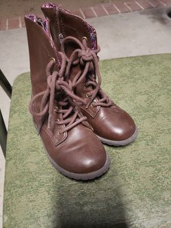 Toddler combat brown boots size 8