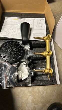 Black shower set install head
