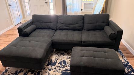 Deep green sofa