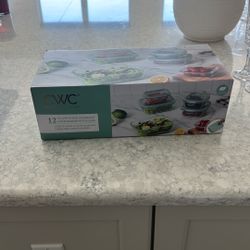 CWC 12 Glass Good Storage Container With Lids 