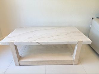 Bassett Mirror Newport Marble Coffee Table – Marble Top & Solid Wood Base