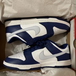 Nike Dunk Low Retro Deep Royal Blue/Football Grey-White