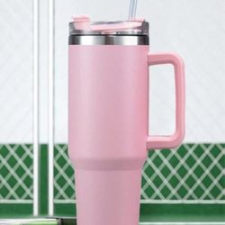 40 Oz Tumbler With Handle And Straw Lid Stainless Steel Insulated Car Travel Mug Iced Coffee Cup Outdoor Sports Drink Mug