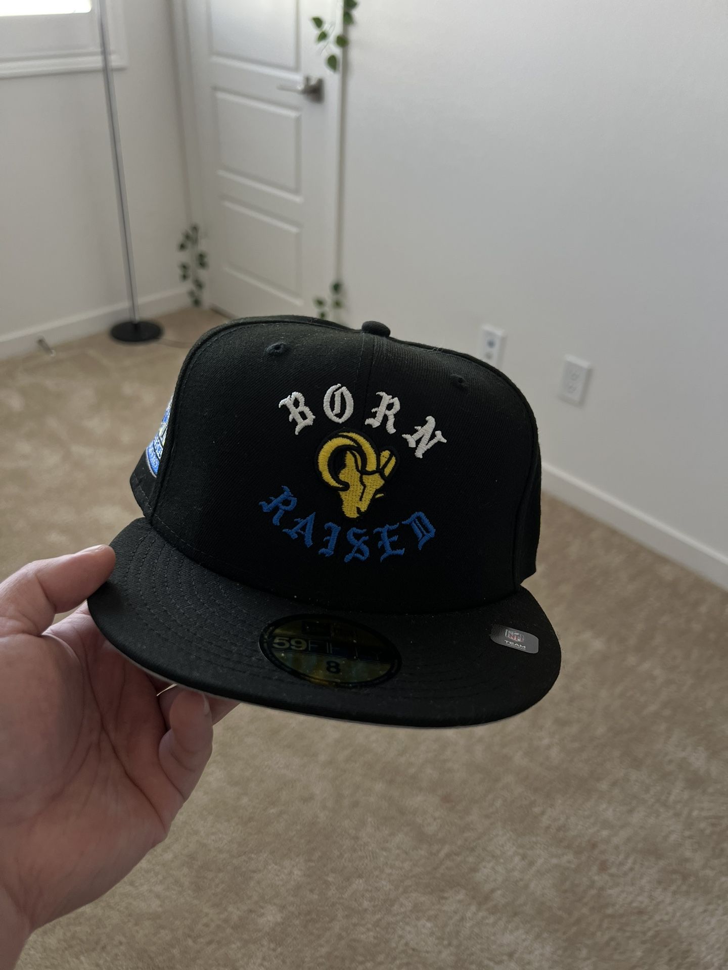 Born x Raised Los Angeles Rams Super Bowl LVI Champions New Era Fitted Hat