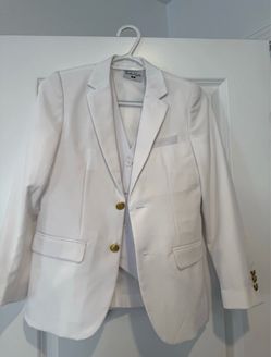 White Blazer with Gold Buttons and Vest