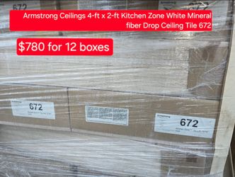 Armstrong Ceilings 4-ft x 2-ft Kitchen Zone White Mineral fiber Drop Ceiling Tile 672