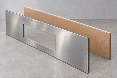 Custom Stainless Steel & Wood Kitchen Hood Panel