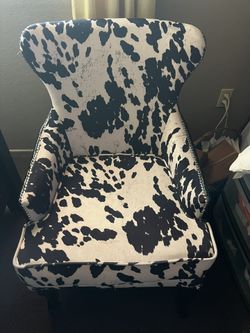 Cowhide Faux Leather Chair