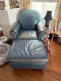 Large antique leather chair