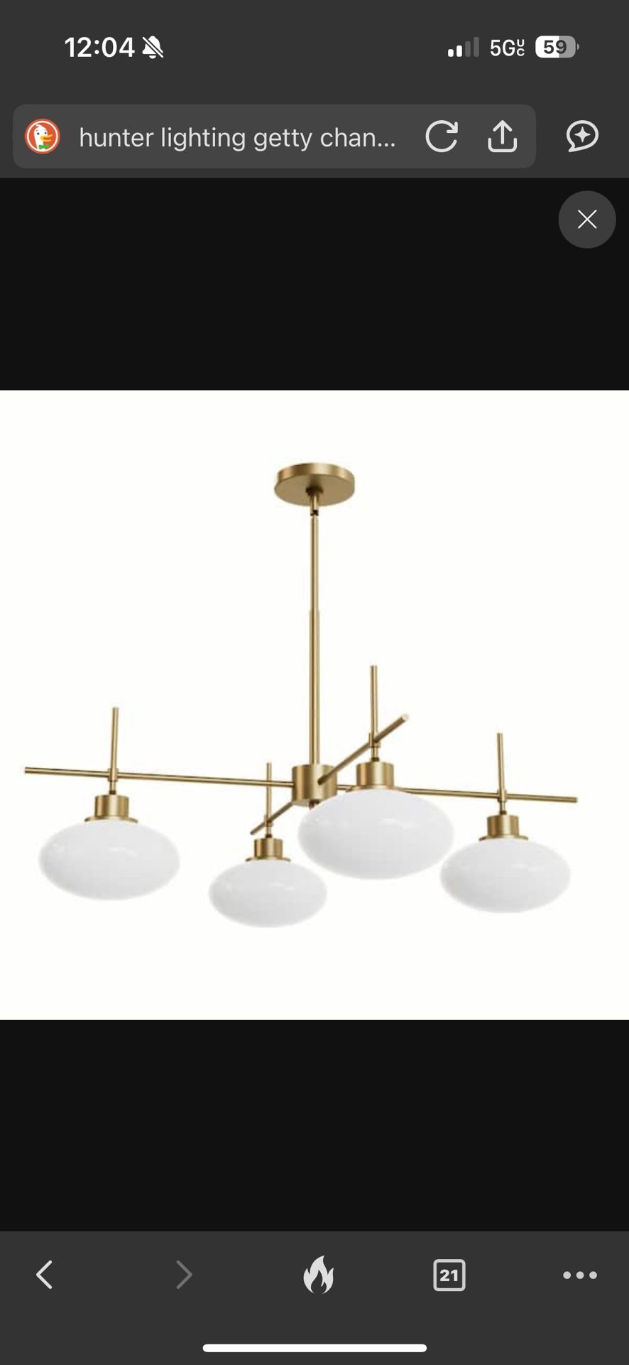 Hunter Lighting Getty Chandelier