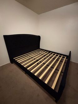 Black Upholstered Bed Frame