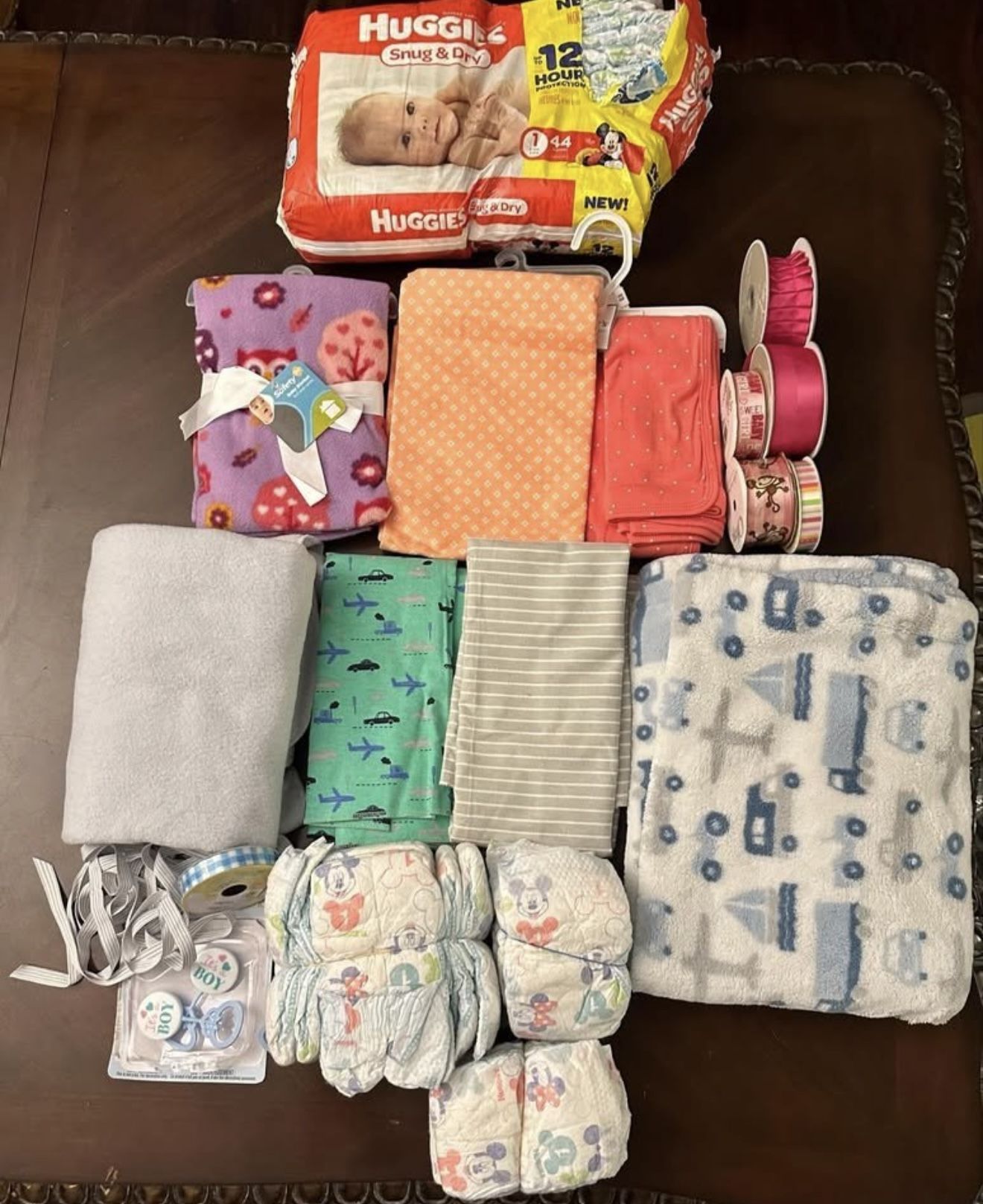 baby diapers, receiving blankets, blankets and more-see Description