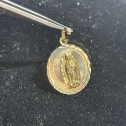 14k Double Sided Religious Pendant 
