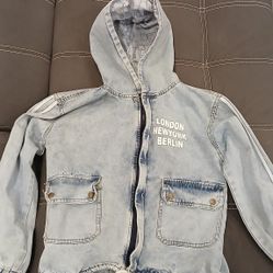 Demin Jacket With Popular Cities Written on It