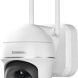 ZUMIMALL Security Cameras Wireless Outdoor WiFi with 360° PTZ, 2K Powered Cameras for Home Surveillance, Spotlight & Siren/PIR Detection/3MP Color Nig