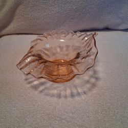 Fenton Pink Depression Ruffled Edge Dish