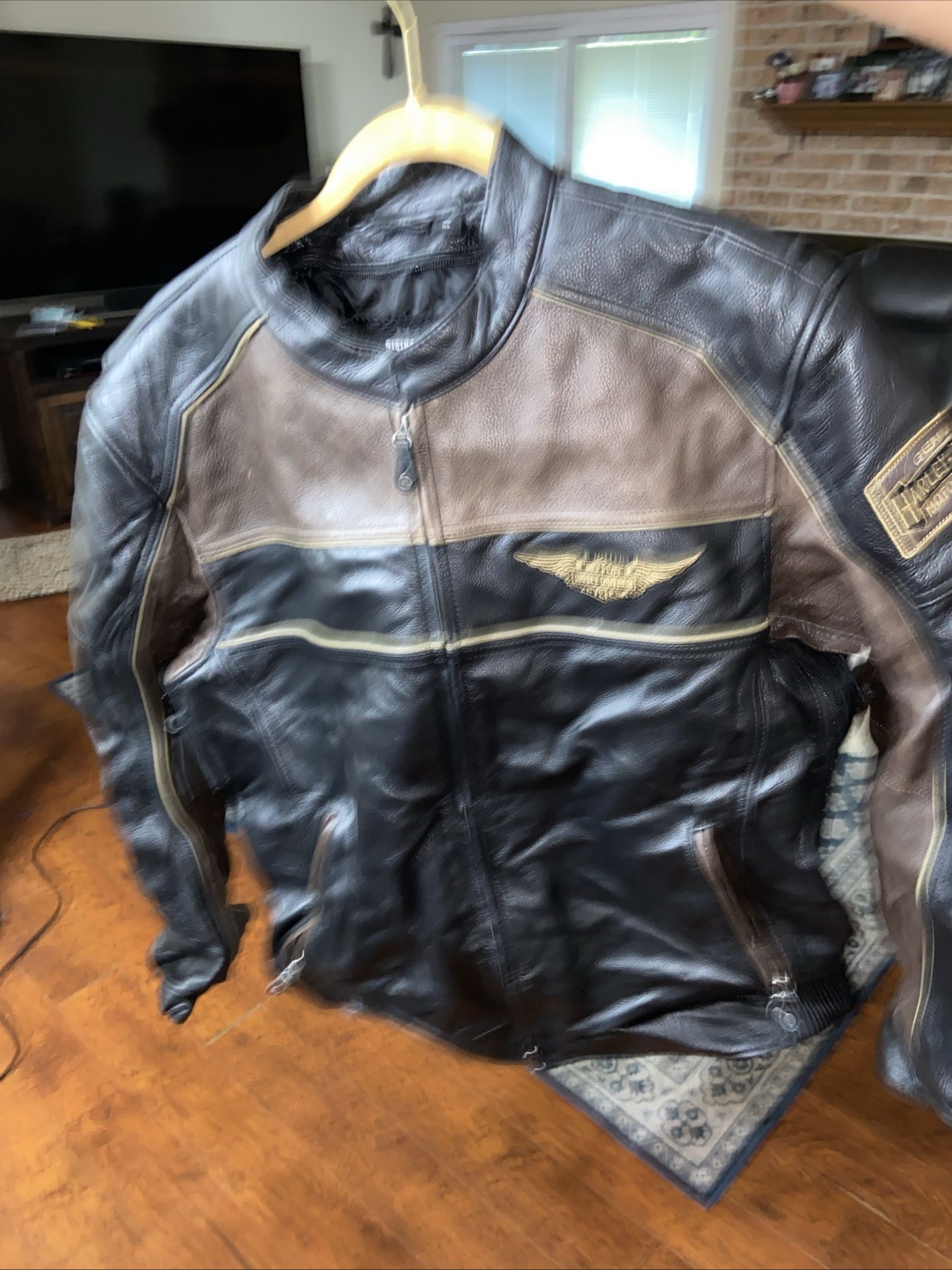 Xl Harley Davidson Leather Jacket Coat (rare)