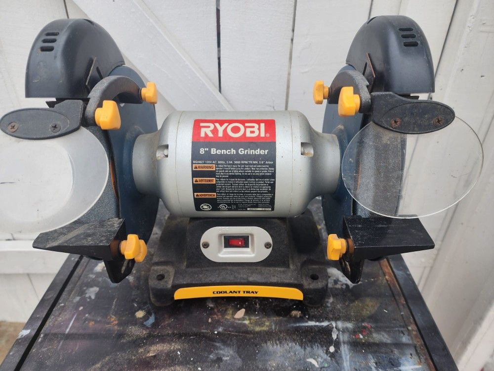 Ryobi (Model: BGH827) 8" Bench Grinder (120V 60Hz 3.0A 3600 RPM 5/8" Arbor)