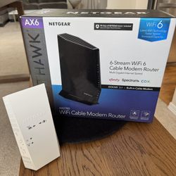 Netgear AX2700 Wifi6 Cable Modem Router + Wifi Mesh Extender