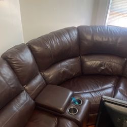 New Brown Leather Couch