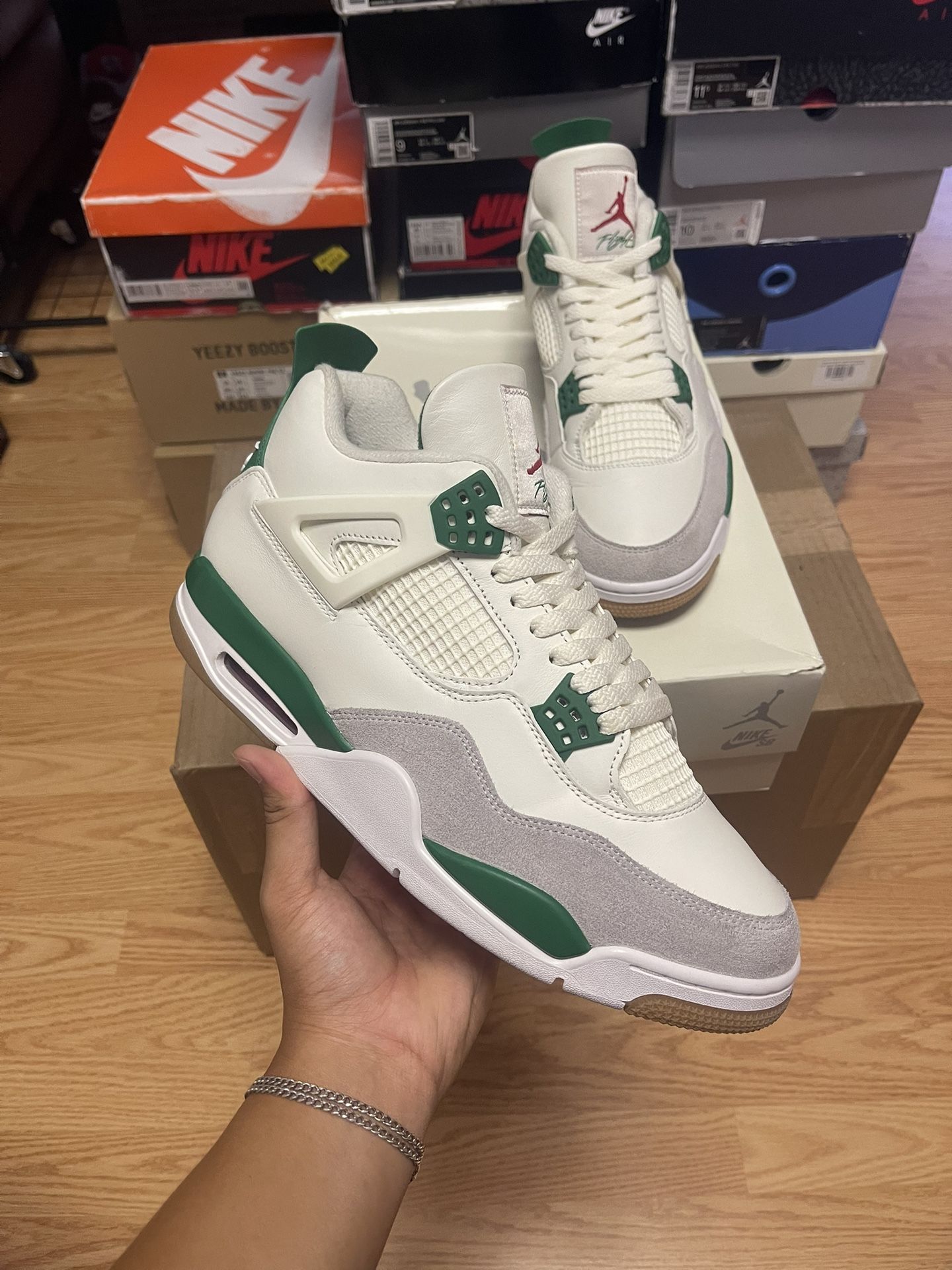 USED Nike SB x Air Jordan 4 Retro SP Pine Green DR5415-103 SIZE 12M OG ALL