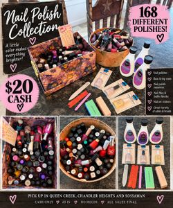 HUGE NAIL POLISH LOT – 168 POLISHES + EXTRAS!