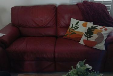 (2) NATUZZI LEATHER SOFAS POWER RECLINING RECLINER