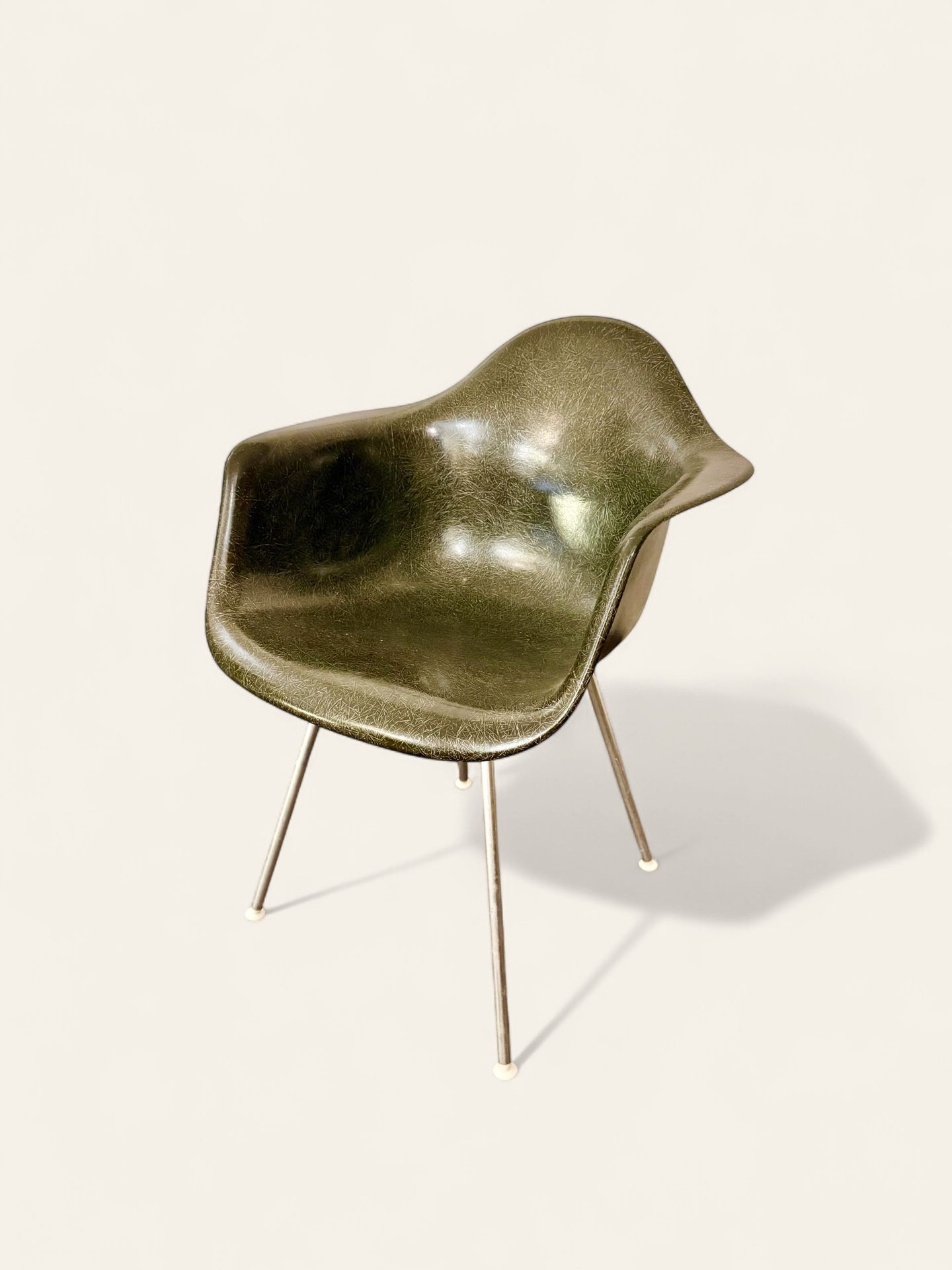 Vintage MCM 1960s Herman Miller Eames DAX Chair in Forest Green