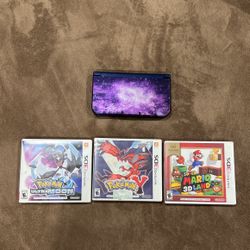 Nintendo 3-DS Extra Large Version With 3 Games Included (Charger Not Included)