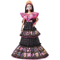 Barbie 2021 Dia De Muertos Doll (11.5-In) Wearing Embroidered Dress & Calavera Face Paint