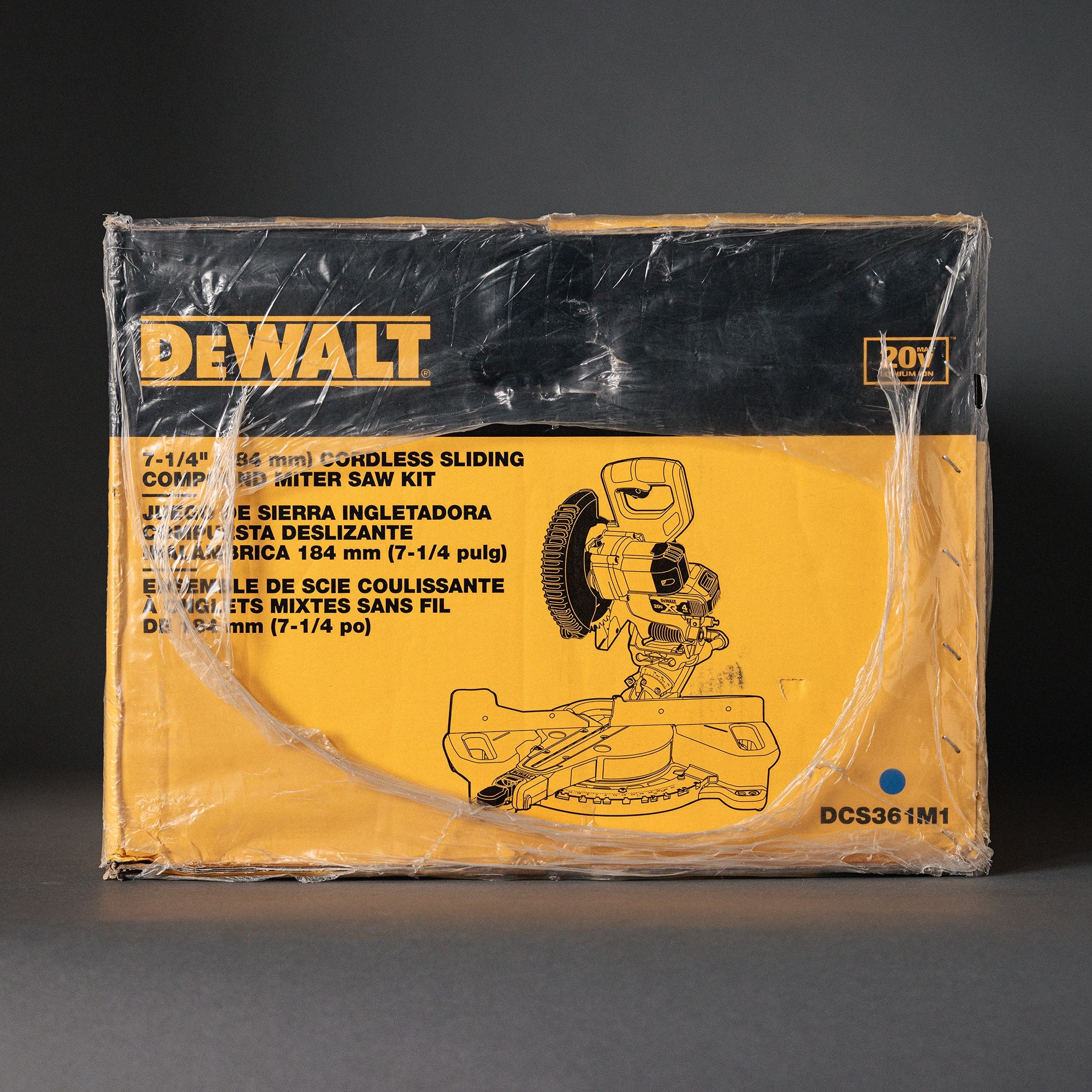 DEWALT Sliding Miter Saw 20V MAX 7-1/4 in. with 20V 4.0Ah Battery, Charger - DCS361M1